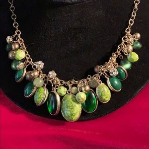 Green Stone/Beaded Necklace